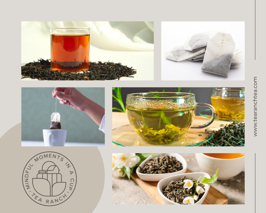Loose-Leaf Tea vs. Tea Bags Comparison Comparison of loose-leaf tea and tea bags highlighting whole tea leaves, premium ingredients, loose-leaf brewing, and the craftsmanship that explains why loose-leaf tea costs more.